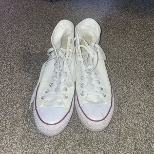 Off White Hi Top Converse Womens 10 Mens 8